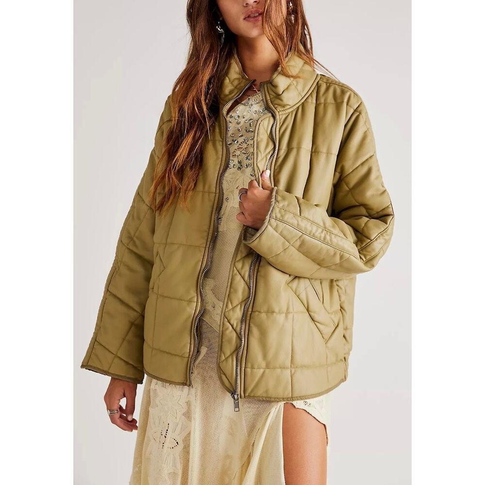 Free People / Doman Quilted Vegan Leather Jacket / Boho Jacket Staple - Picture 1 of 7